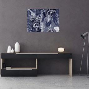 Obraz - Niebieskie zebry (70x50 cm)