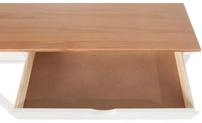 Biało-brązowe biurko z drewna sosnowego Støraa Gava, dł. 120 cm