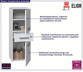 Niski Słupek Biały Łazienkowy D6-D01