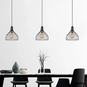 Czarna lampa wisząca z metalowym kloszem ø 25 cm Cafu – Opviq lights