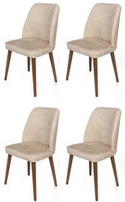 Zestaw krzeseł do jadalni Dallas Beige and Brown, 4 szt., 4 szt.