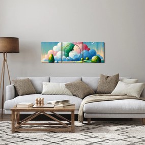 Obraz - Krajobraz z chmurą (z zegarem) (90x30 cm)