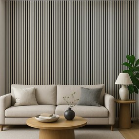 Dekoracyjny panel akustyczny, 2400 x 600 mm, czarny / beżowy