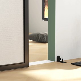 HOMCOM Zestaw do drzwi przesuwnych, ciche i płynne przesuwanie, do ścian drewnianych i betonowych, 183cm, stal, czarny