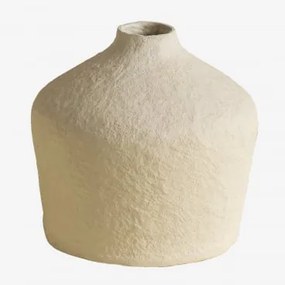 Dekoracyjny Wazon Rzemieślniczy Z Papier-mâché Brimsley Kremowa - Sklum