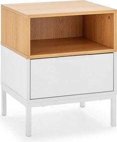 Stolik nocny Nieve z 1 szufladą, kolor biały