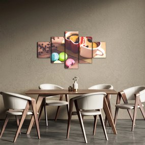 Obraz kawy i makaroników (125x70 cm)