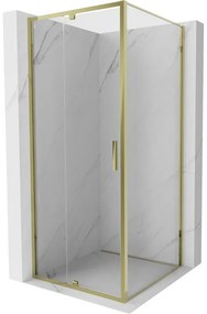 Mexen Exo kabina prysznicowa uchylna 95 x 95 cm, transparent, złota - 819-095-095-50-00