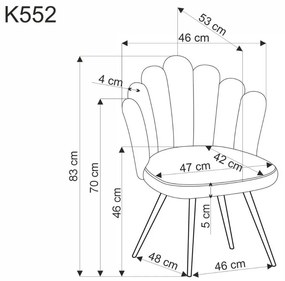 Krzesło tapicerowane K552 beżowe HALMAR