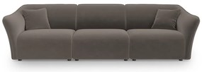 Brązowa aksamitna sofa 292 cm Tokyo – Cosmopolitan Design