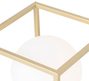 Designerska lampa stołowa złota z bielą - AniekDesignerski Oswietlenie wewnetrzne