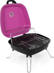 Grill ogrodowy Gart turystyczny przenośny na węgiel drzewny różowy