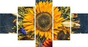 Obraz - Jesienne kwiaty (125x70 cm)