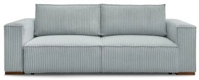 Jasnoszara sztruksowa rozkładana/ze schowkiem sofa 244 cm Chelsea – Bobochic Paris