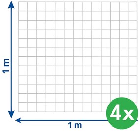 Siatka gabionowa 1×1 m, drut 3 mm, oczka 5×5 cm, opakowanie 4 szt.