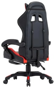 Czarno czerwone fotel gamingowy z podnóżkiem W2-S91