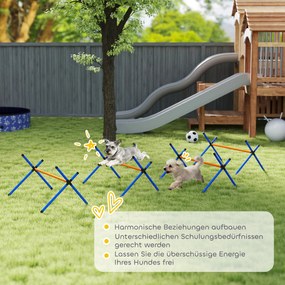 PawHut Zestaw agility dla psów, 4-częściowy zestaw z płotkami, torba transportowa, regulowany zestaw treningowy dla małych psów | Aosom PL