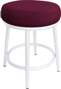 Taboret Ben tkanina Welur stelaż metalowy STOŁEK LOFT : Kolor Stelaża - Biały, Kolor tkaniny - VELVET - MG02, Typ tkaniny - Velvet