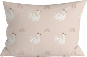 Bawełniana poszewka na poduszkę SWAN CLOUD 40x60 cm, różowa