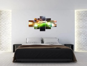 Obraz - Zielony samochód wyścigowy (125x70 cm)