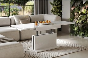 Ława rozkładana podnoszona SOLARIS 110(170)x65 biały połysk