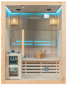 Sauna fińska wewnętrzna wysokotemperaturowa z piecem HARVIA 4,5KW z kamieniami 3-4 osobowa 150x120 CM