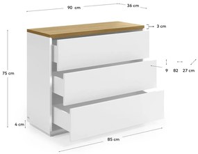 Biała niska komoda 90x75 cm Abilen – Kave Home