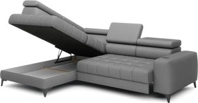 Narożnik BAGGIO Lewostronny z funkcją spania, wolnostojący tkanina LETTO 88 Szary WERSAL
