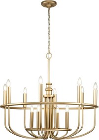 Kichler KL-CAPITOL-HILL12-PNBR-Żyrandol na łańcuchu. CAPITOL HILL 12xE14/40W/230V złota