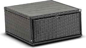 Zestaw Mebli Ogrodowych CALIENTE Modułowy Sofa 2x Fotel Stolik Tarasowy Czarny/Brązowy Technorattan Nowoczesny