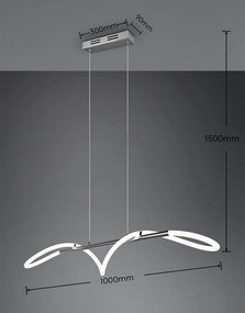 Metalowa lampa wisząca LED ze ściemniaczem w kolorze srebra Argos – Reality