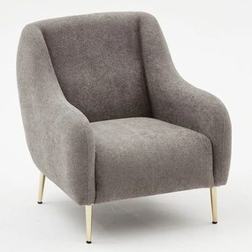 Nowoczesny fotel 1-osobowy – 77x70x77 cm – szary – drewno bukowe i poliester