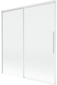 Mexen Rox parawan nawannowy 2-skrzydłowy rozsuwany 150 x 150 cm, transparent, biały - 8C9-150-001-20-00