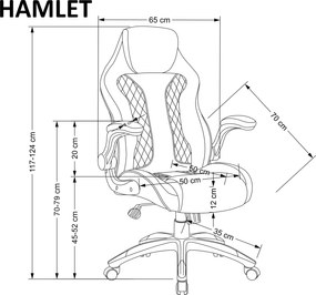 Wygodny fotel do gabinetu Hamlet z podnoszonymi podłokietnikami