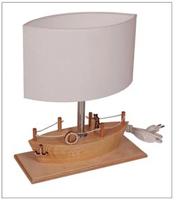 Drewniana lampka biurkowa dla dzieci statek - S185-Oliyra