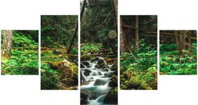 Obraz strumienia w lesie (125x70 cm)