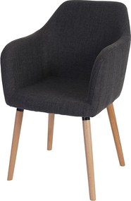 Krzesło do jadalni Vaasa T381, tkanina, szary, jasne nogi