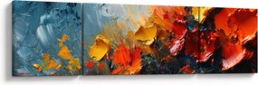 Obraz - Abstrakcyjny obraz kwiatów III. (170x50 cm)