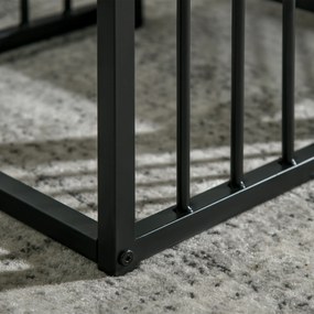 HOMCOM Zestaw stolików, łatwe w utrzymaniu powierzchnie, stalowa rama, Biały/Czarny