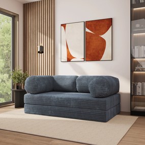 Masseno Sofa piankowa ALVIO z funkcją spania, Kanapa z pianki do salonu, Bezmontażowa, Tkanina sztruksowa – Szary TILIA 85