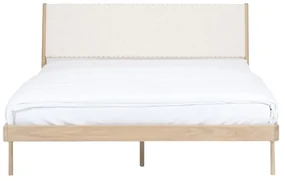 Białe/naturalne łóżko dwuosobowe z litego drewna dębowego 160x200 cm Fawn – Gazzda