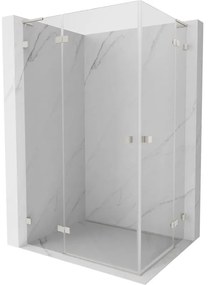 Mexen Lunar L Duo kabina prysznicowa uchylna lewa 110 x 75 cm, transparent, nikiel szczotkowany - 834L-110L-075P-97-00