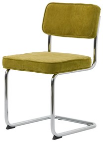 Zielone sztruksowe krzesło Rupert – Unique Furniture