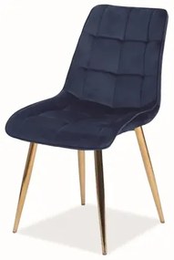 KRZESŁO CHIC VELVET ZŁOTY STELAŻ/GRANATOWY BLUVEL 86 SIGNAL