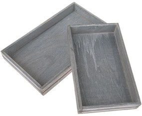 Zestaw 2 drewnianych tac Firry, szary