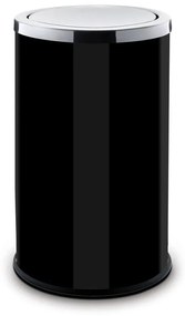 Kosz do biura na śmieci z obrotową pokrywą, 18 l, lakierowany czarny
