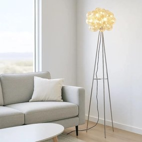 Lampa podłogowa BALOON TRIO, chrom + szkło koniakowe