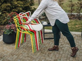 Zestaw 4 krzeseł plastikowych KATO, żółty