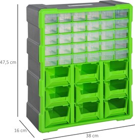 Durhand Skrzynka na drobne elementy 39 szuflad Organizacja warsztatu Zielony | Aosom PL