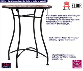 Okrągły stolik bistro z ceramicznym blatem D2-T33